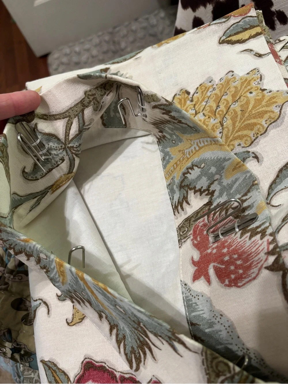 Pottery Barn Cynthia Palampore Linen Cotton Set of 2 Printed Curtains 50x84”